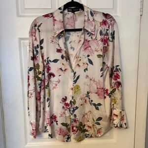 Zara Floral Button-Up Blouse - Pink/White PTP 20